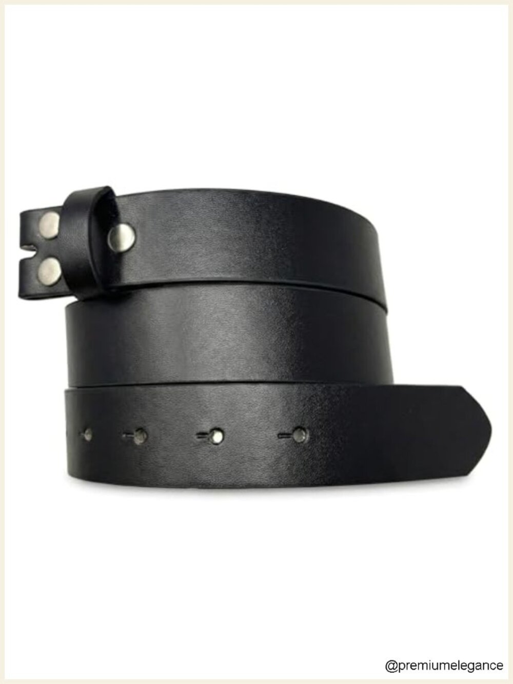 1.25" Wide Leather Belt with Interchangeable Buckle Snap Closure - Black